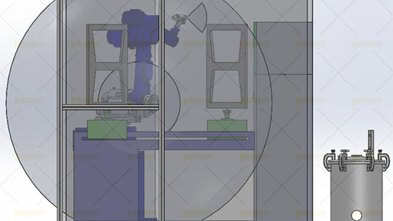 噴涂<a href='//samopcm.com' target='_blank'><u>機器人工作站</u></a>正視圖